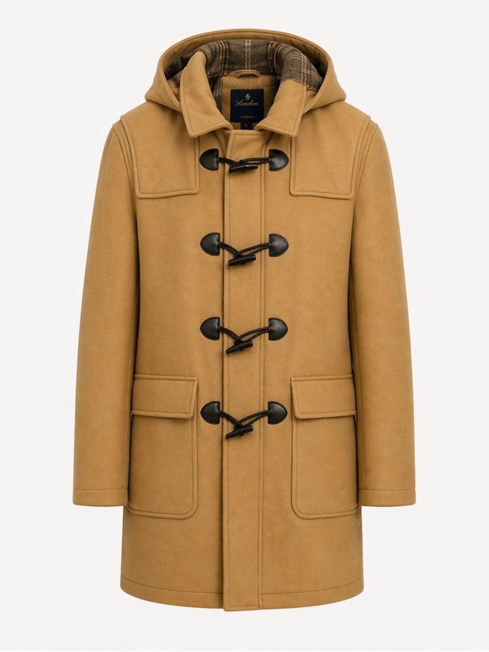 Brooks Brothers Camel Wool Duffle Coat M Hooded Toggle Winter Jacket NWOT - Picture 2 of 12
